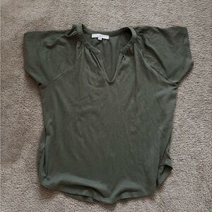 LOFT Women’s V-Neck Blouse Army Green